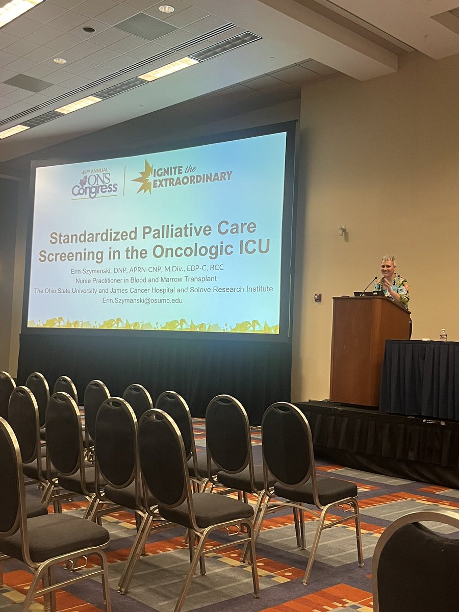 KrisMathey's tweet photo. I could not be more proud of one of my past @OSUCCC_James APP oncology fellows Erin Szymanski, DNP, APRN-CNP presenting her important DNP work at #ONSCongress! @jamesnursing Our APPs are doing great things! #oncologynurse @CCONS614 https://t.co/2jdl1Na7Cj