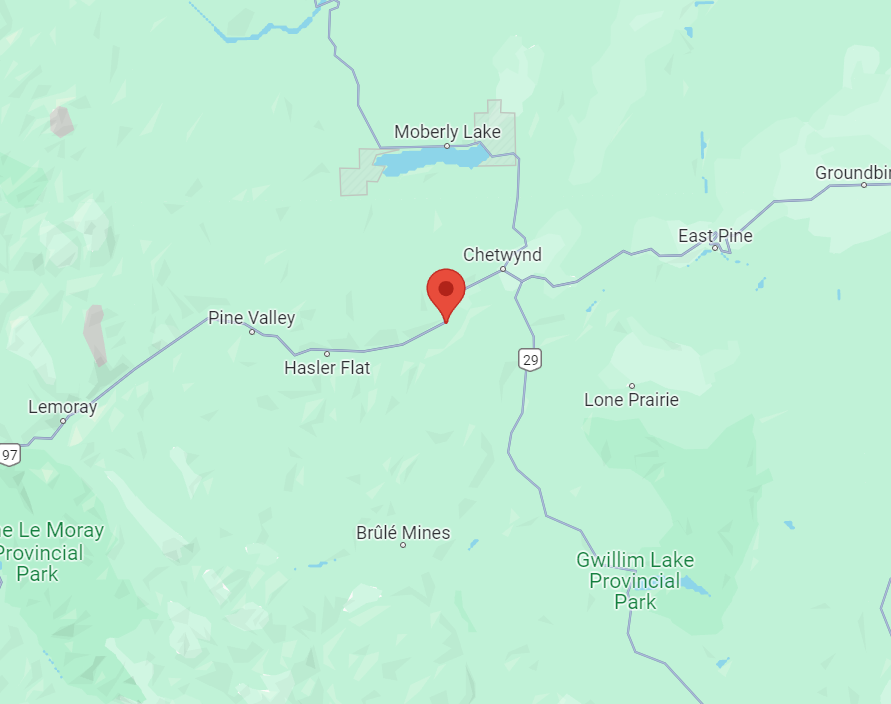 ⛔️NO CHANGE - #BCHwy97  CLOSED  in both directions south of #Chetwynd, due to a wildfire.  Next update today at 9 AM MST. #PrinceGeorgeBC #DawsonCreekBC #FortStJohnBC #BCWildfire 
ℹ️For more info: drivebc.ca/mobile/pub/eve…