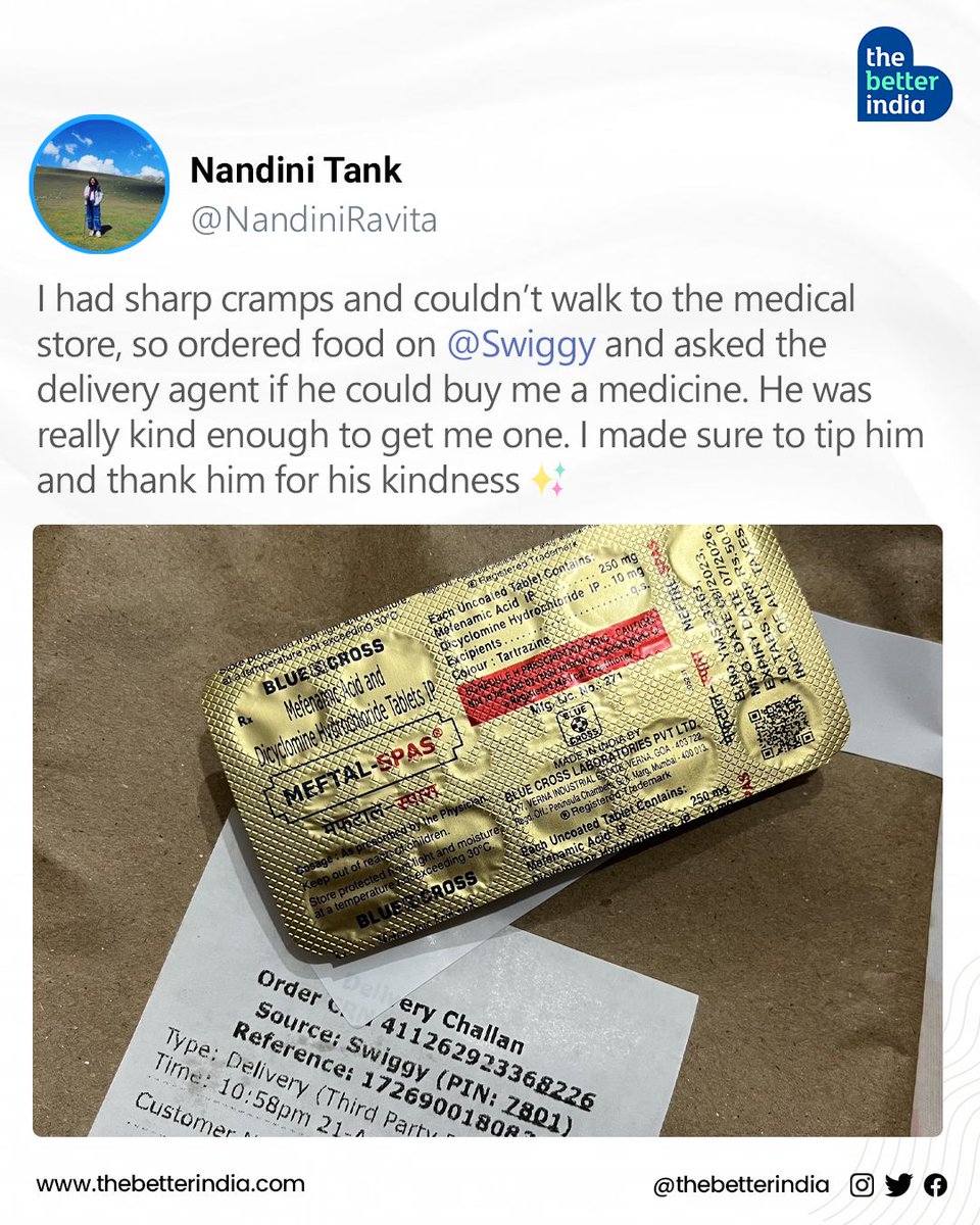 This delivery agent from Ranchi is winning hearts with his small yet special act of kindness.

#Ranchi #EverydayHeroes #Heartwarming #Kindness

[Period cramps, kindness, good news, Ranchi, viral]