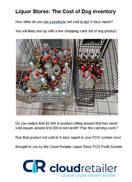 CloudRetailer's tweet photo. Liquor stores: when was the last time you  took a deep look at inventory in your store that isn't selling? https://t.co/hT22D50ehh