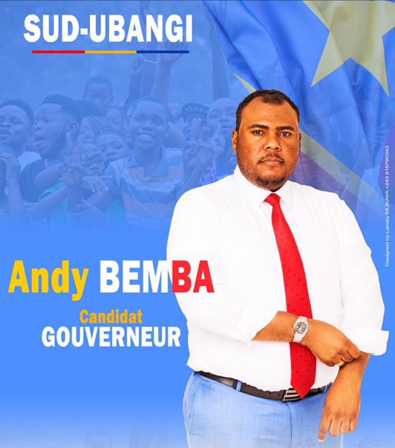 le Sud-Ubangi possède une chance d’avoir un candidat Gouverneur comme @AndyBemba . Il est si intègre, un Mr aux idées claires. Mr Andy est un homme d développement. Faisons autrement. Bon vent cher Gouv
