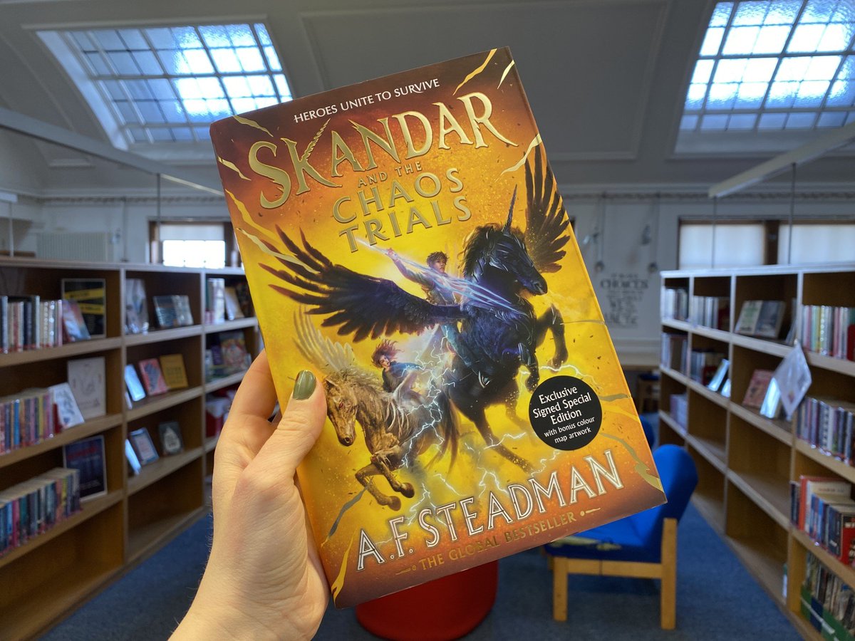 ⚡️ Skandar and the Chaos Trials pre-orders are in ahead of our #AuthorVisit with @MerchiLibrary next week! Can't wait, @annabelwriter! 💛

AF Steadman visited @stgeorgesedin when the first SKANDAR came out in 2022! Now we're ready for the third book of bloodthirsty unicorns! 🦄