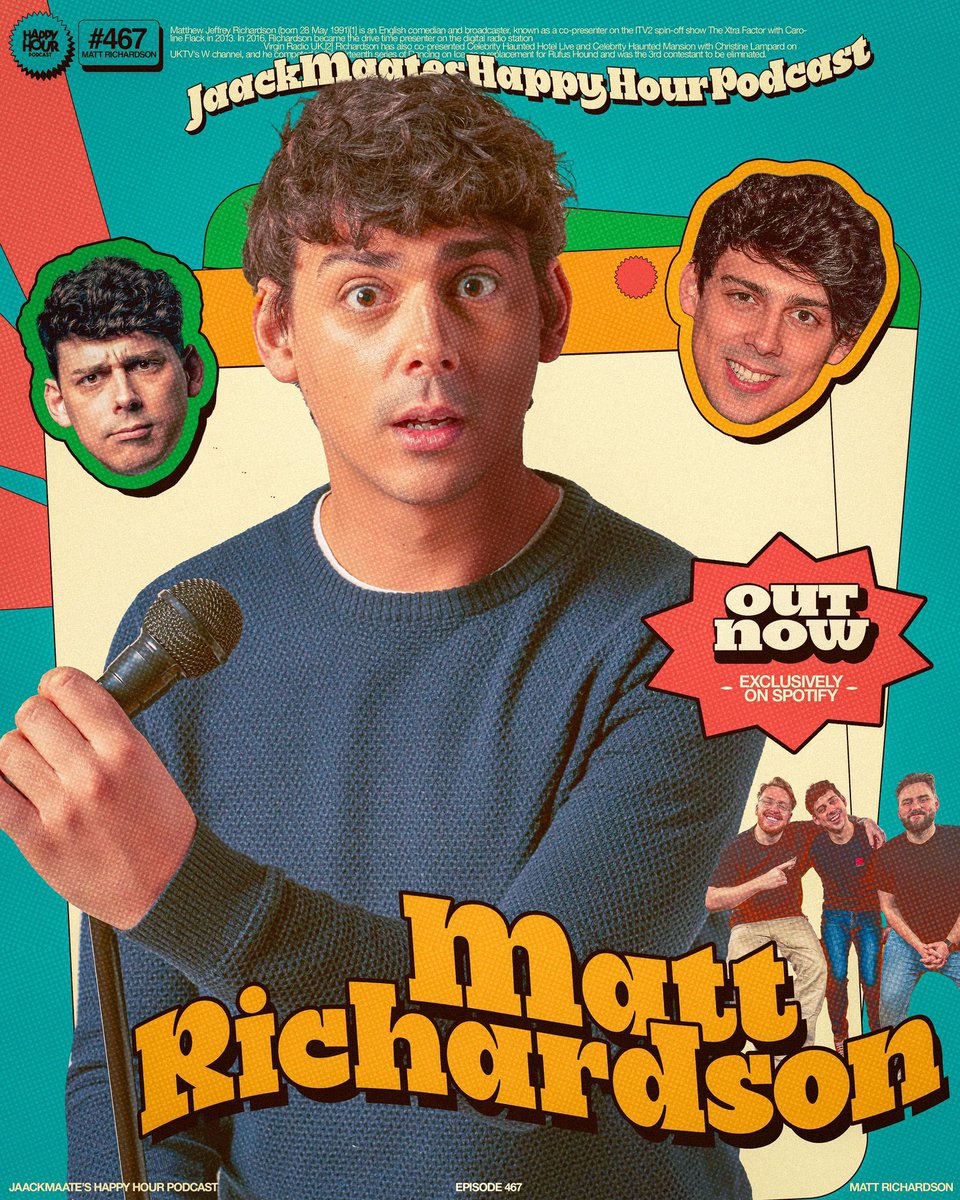 OUT NOW 🚨 Comedian and presenter Matt Richardson! • partying with Kate Moss who then held him hostage • Sharon Osbourne’s SAUCY comments while Matt was hosting Xtra Factor • why he was kicked off a photoshoot with his gf • X Factor contestant who flashed him on a bus!👀