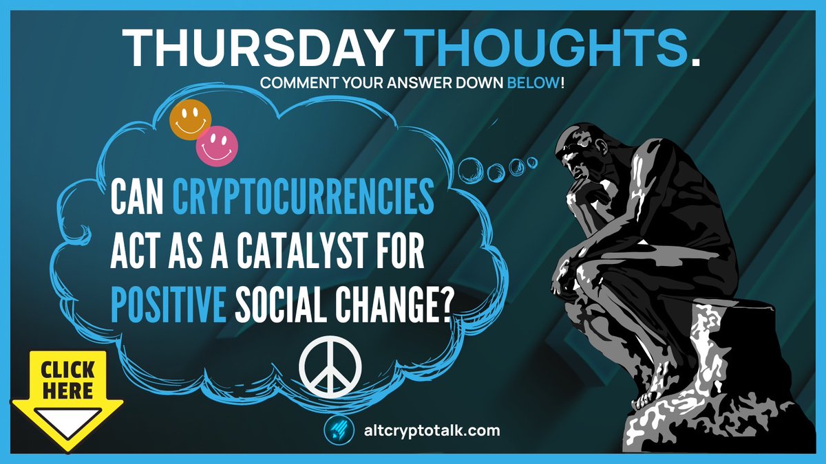 Thursday Thoughts. What do you think about my Thursday thought? Could Crypto be the next step in huge positive change? I want to hear your thoughts down below!