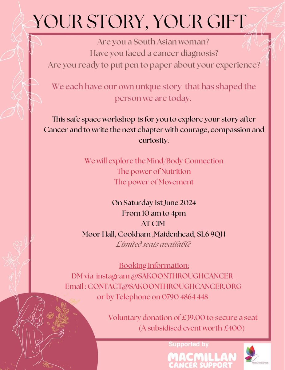 Call for #SouthAsian women who have faced a cancer diagnosis - view this informative flier from 
sakoonthroughcancer.org

#SouthAsianWoman #SouthAsianWomen #BritishAsian