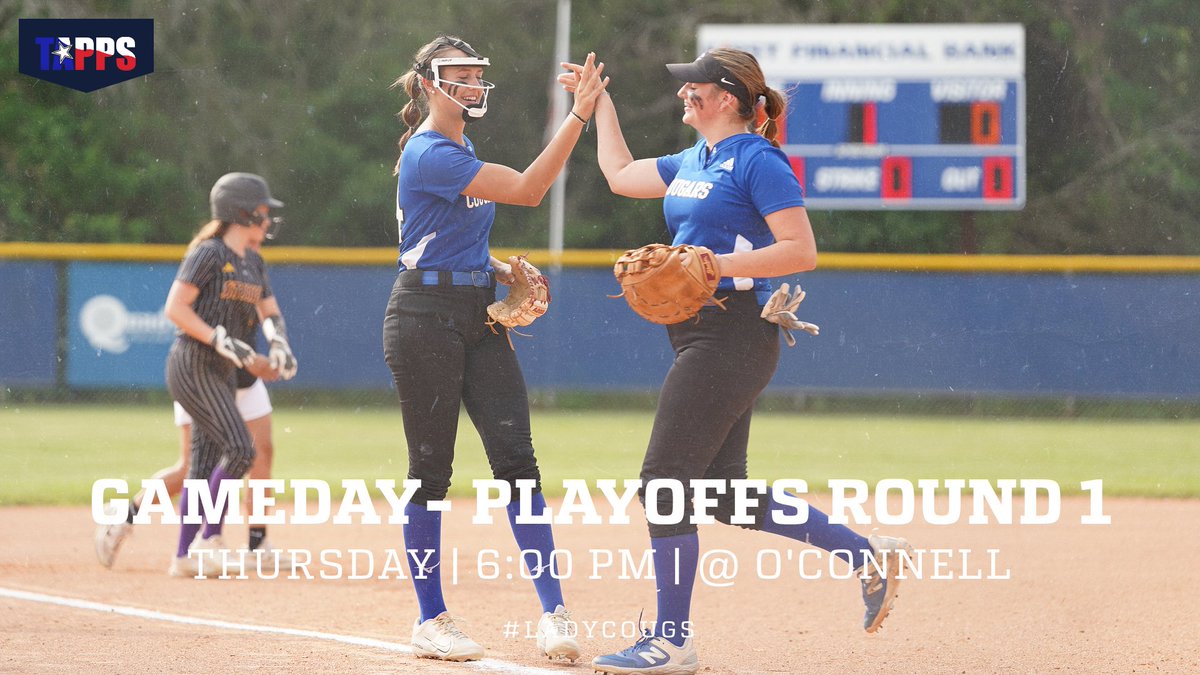 GAMEDAY!! Playoff time for our softball team. They take on O'Connell Prep down in Galveston today at 6pm. Good luck to our Lady Cougars!!