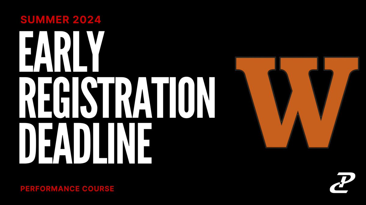 The Early Registration Deadline for @westwoodsports1 is just 6 days away. This summer #EverythingMatters. Don’t miss out on the opportunity to save some money by securing your spot before MAY 1st! Take advantage by getting signed up today! performancecourse.com/school-distric… @coach_awood