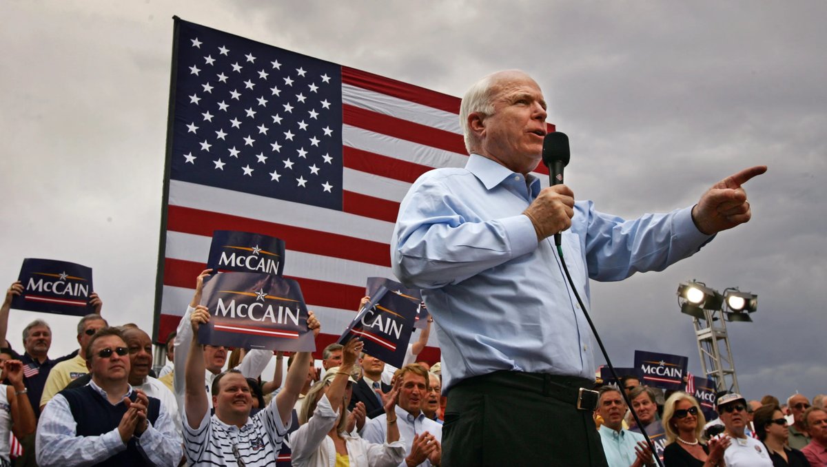 16 years ago in Portsmouth, NH, Senator John McCain announced his candidacy for president. In his speech he said, “Our challenges are an opportunity to write another chapter of American greatness.” 11 months later he would clinch the Republican presidential nomination.