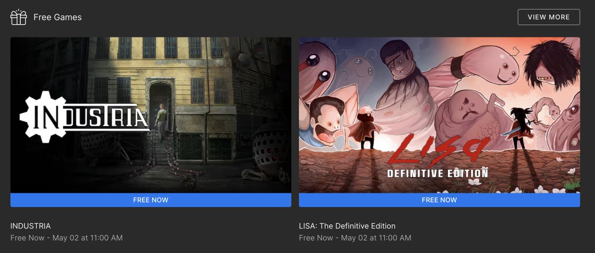 LISA: The Definitive Edition & INDUSTRIA are free on Epic Games Store bit.ly/48wVwHI