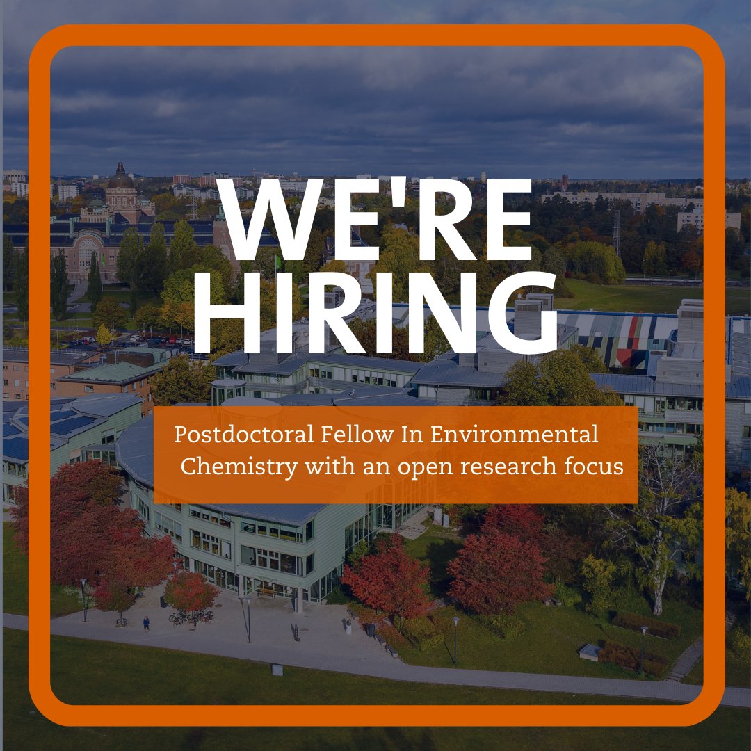 📢We're hiring! Join our team! Seeking a Postdoctoral Fellow in Environmental Chemistry with a flexible research focus. Apply by 2 June!