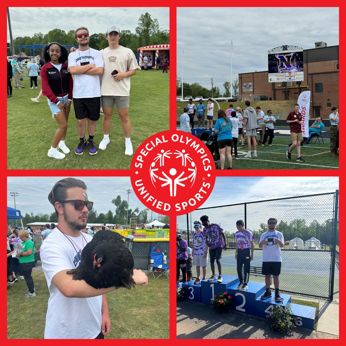 Inspiring day at the Coweta County @SpecialOlympics competition in #Newnan yesterday. So proud of my partner, Ayden, and all the athletes that came out to compete! Ayden earned a spot on the podium! @Northgate_High