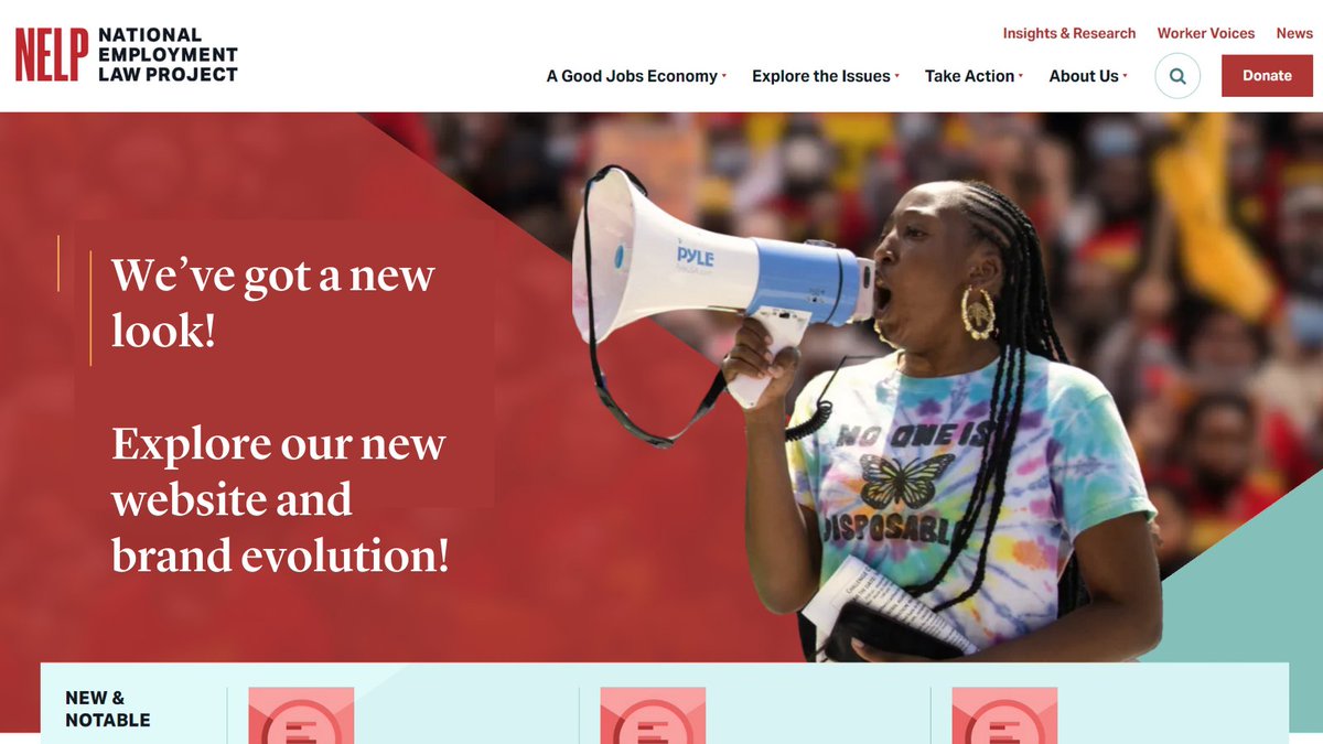 🚀 The new nelp.org reflects our evolved brand & serves as a hub for easily searchable information, resources, & opportunities to get involved. Highlights: Issue pages, Resource Library, Action Center, and Worker Voices. Check it out! #GoodJobsEconomy