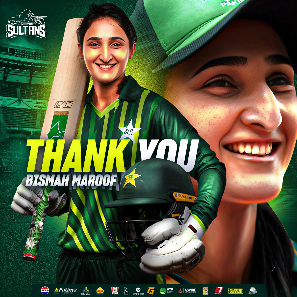 Congratulations on a stellar career, @maroof_bismah! 🫡 A trailblazer and an icon who has left an indelible mark on the game with her unwavering determination and grace. 👑 Your contributions will be remembered forever. 🇵🇰 All the best for the next chapter! 🙌