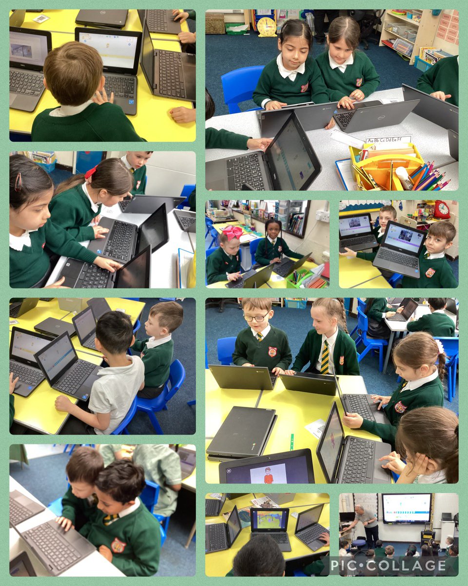 We have had a great morning learning all about algorithms. We used Scratch junior to build code blocks to make our sprites move. @StMargarets_ @MGLWORLD_Craig #SMAComputing
