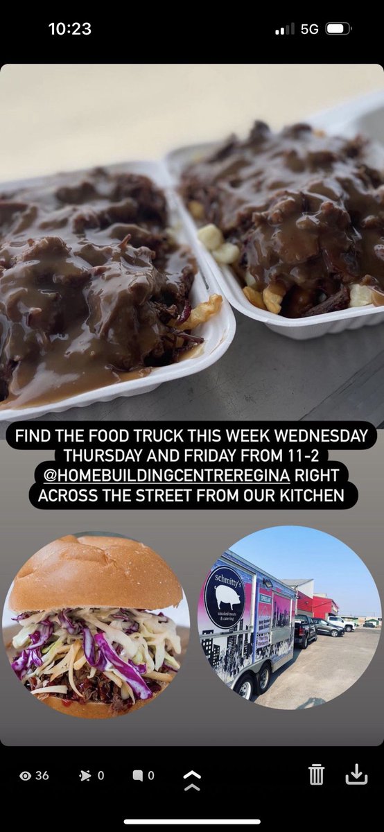 The food truck is set up this week on Thursday and Friday at 227 Dewdney ave 11-2