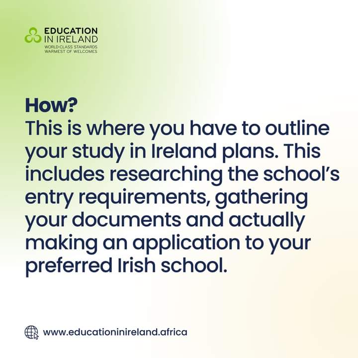 Studying in Ireland as an international student requires your intentional efforts to make it happen. Do your research and try to answer your ☘️why, ☘️where and ☘️how.

Still not sure how to get started? Click the link in our bio or send us a DM today. 
#StudyinIreland #Intstudent
