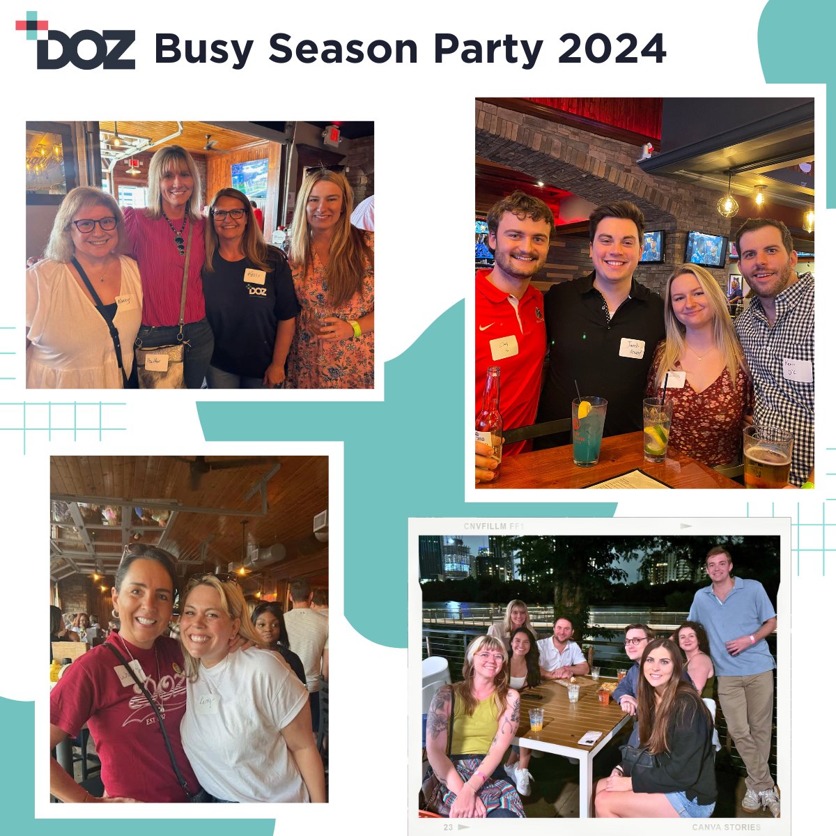 We had a great time taking a break from the hustle to celebrate our wins and unwind at the 2024 Busy Season Party at both our Austin and Carmel offices. Can't wait for more upcoming celebrations with our team. That's the #DOZDifference! 🎉🥂