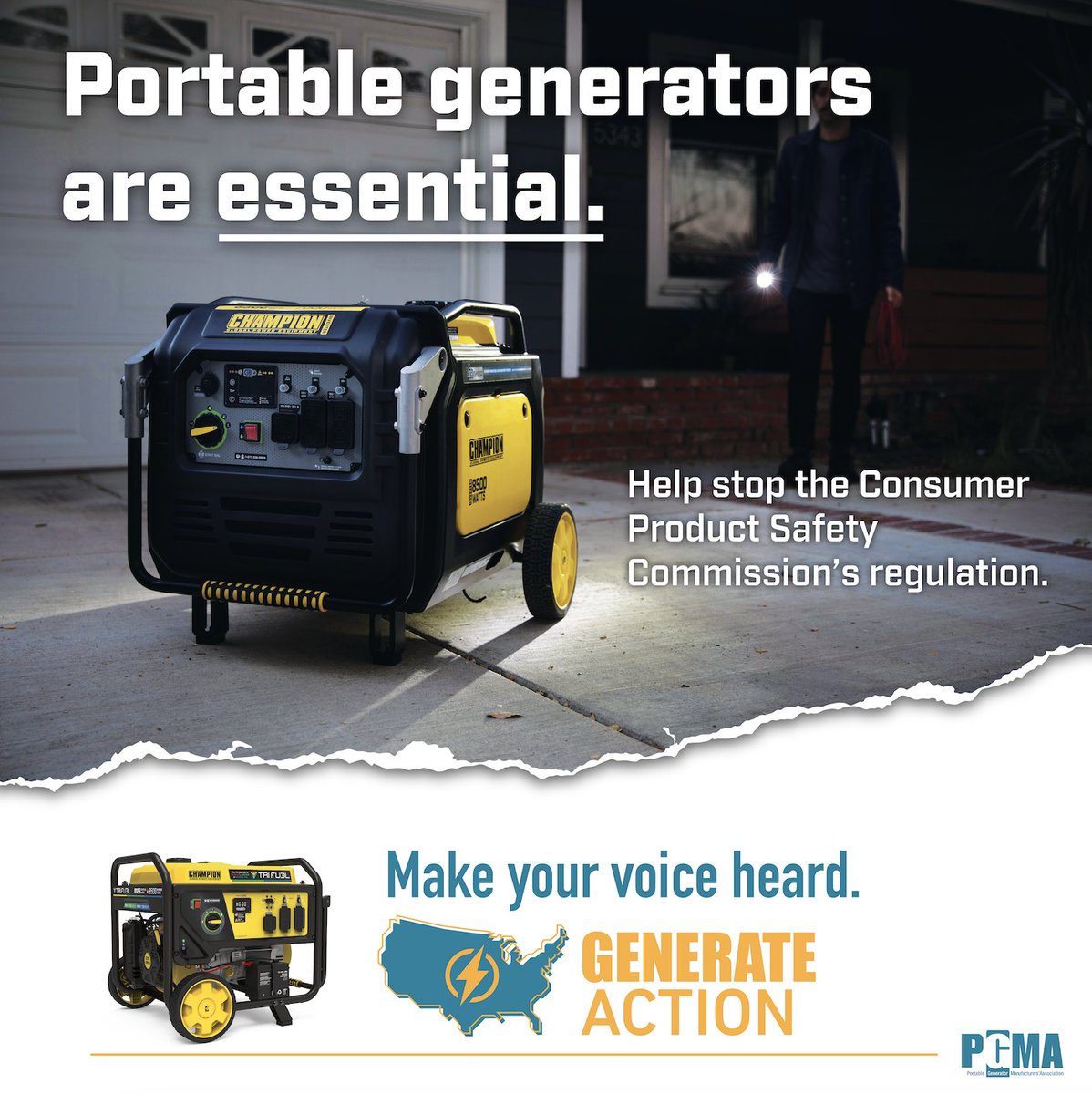 Portable generators are essential for backup power during emergency situations. However, the @USCPSC is making moves to ban their usage with questionable science and skewed safety data. Stand up for your rights and protect portable generator usage at generateaction.org.