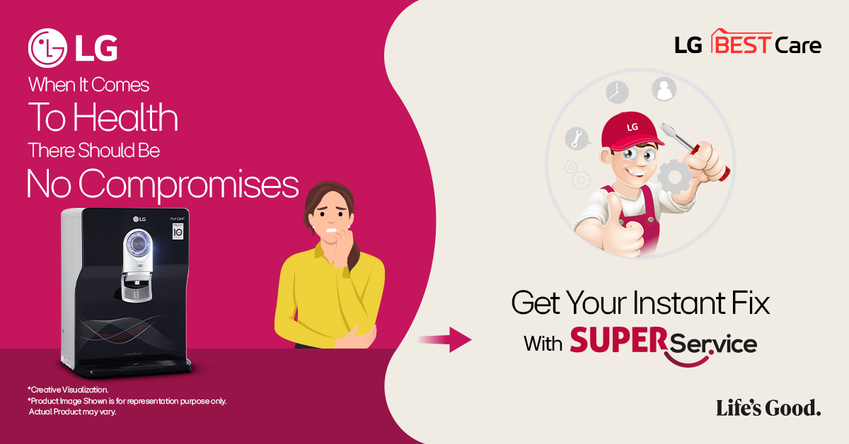 Fast, reliable, and here for you! With #LGSuperService, get an instant fix for your LG appliances. LG Super Service ensures your water purifier is fixed instantly because your health is our priority. 

Know More at lg.com

#LifesGood #LGServiceExcellence #WeCare