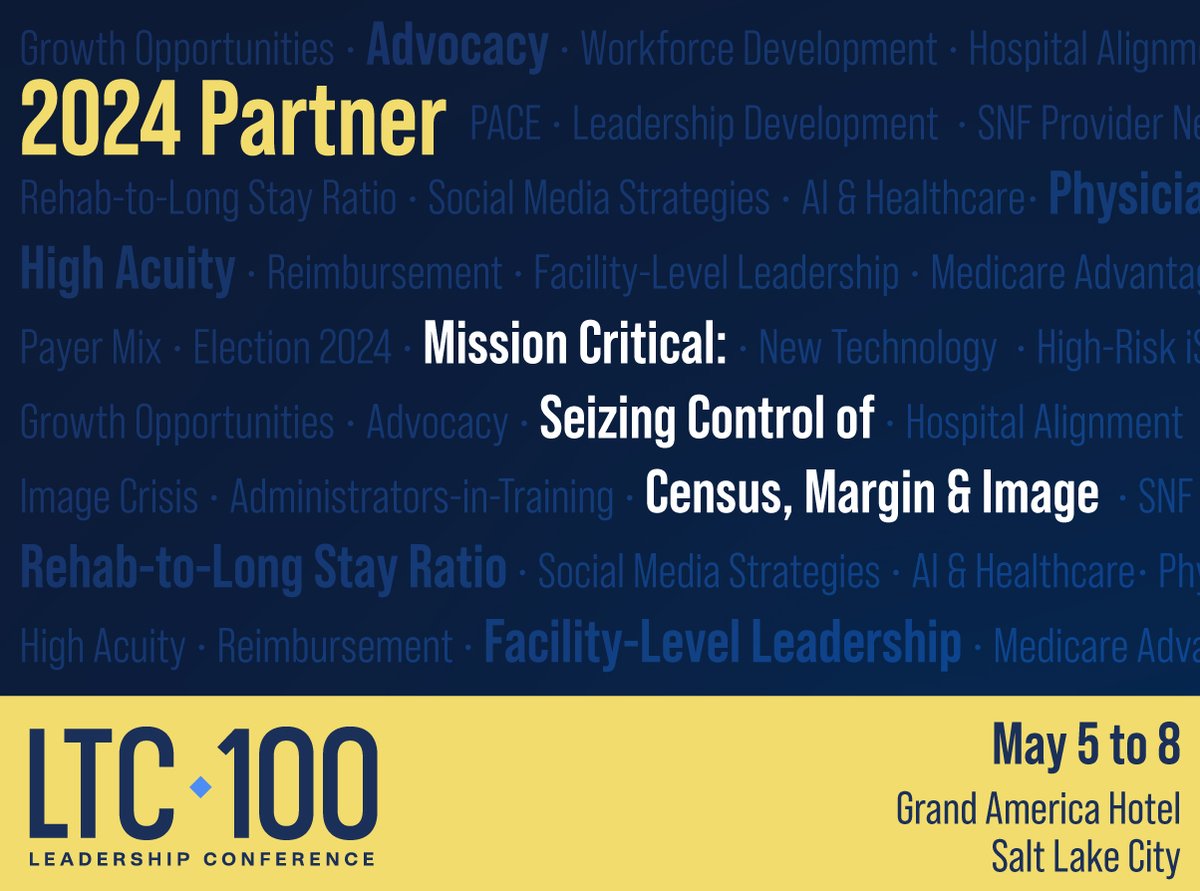 We are honored to be able to sponsor LTC 100!

#LTC100 #skillednursing #healthcare #longtermcare #nursinghomes