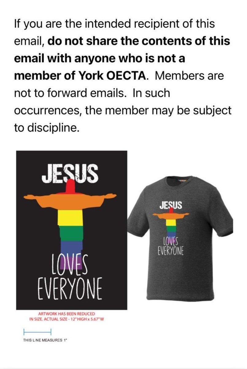 Shirts being sold to Catholic teachers in Ontario. If Paul were alive to see this now, he'd be writing a letter to the Ontarians.