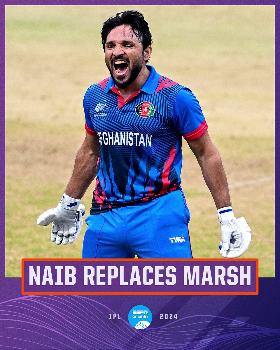 JUST IN: Delhi Capitals have signed Afghanistan allrounder Gulbadin Naib after Mitchell Marsh was ruled out of #IPL2024 with a hamstring injury 🔁