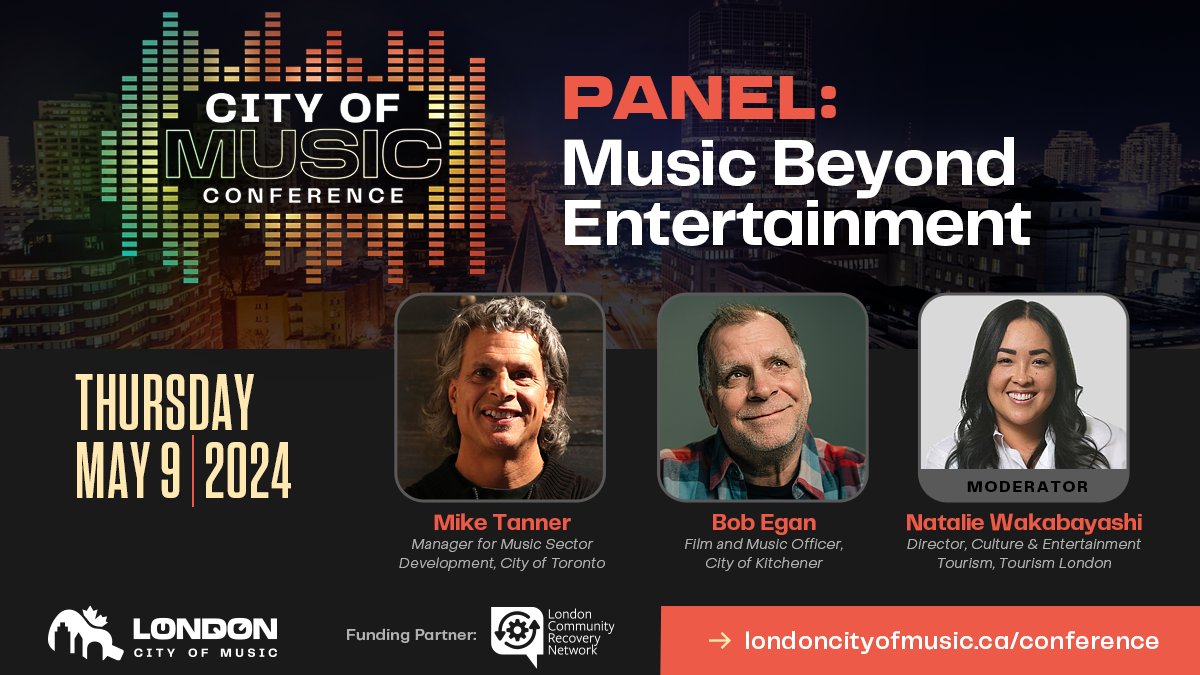 ⭐️Panel Highlight: Music Beyond Entertainment⭐️ Deconstruction of the narrative that music is just an entertainment option by illustrating its impact on community building, mental health & more. #CityofMusic Conference, May 9! 🎟️: bit.ly/3xrlgbw #UNESCO #LdnOnt