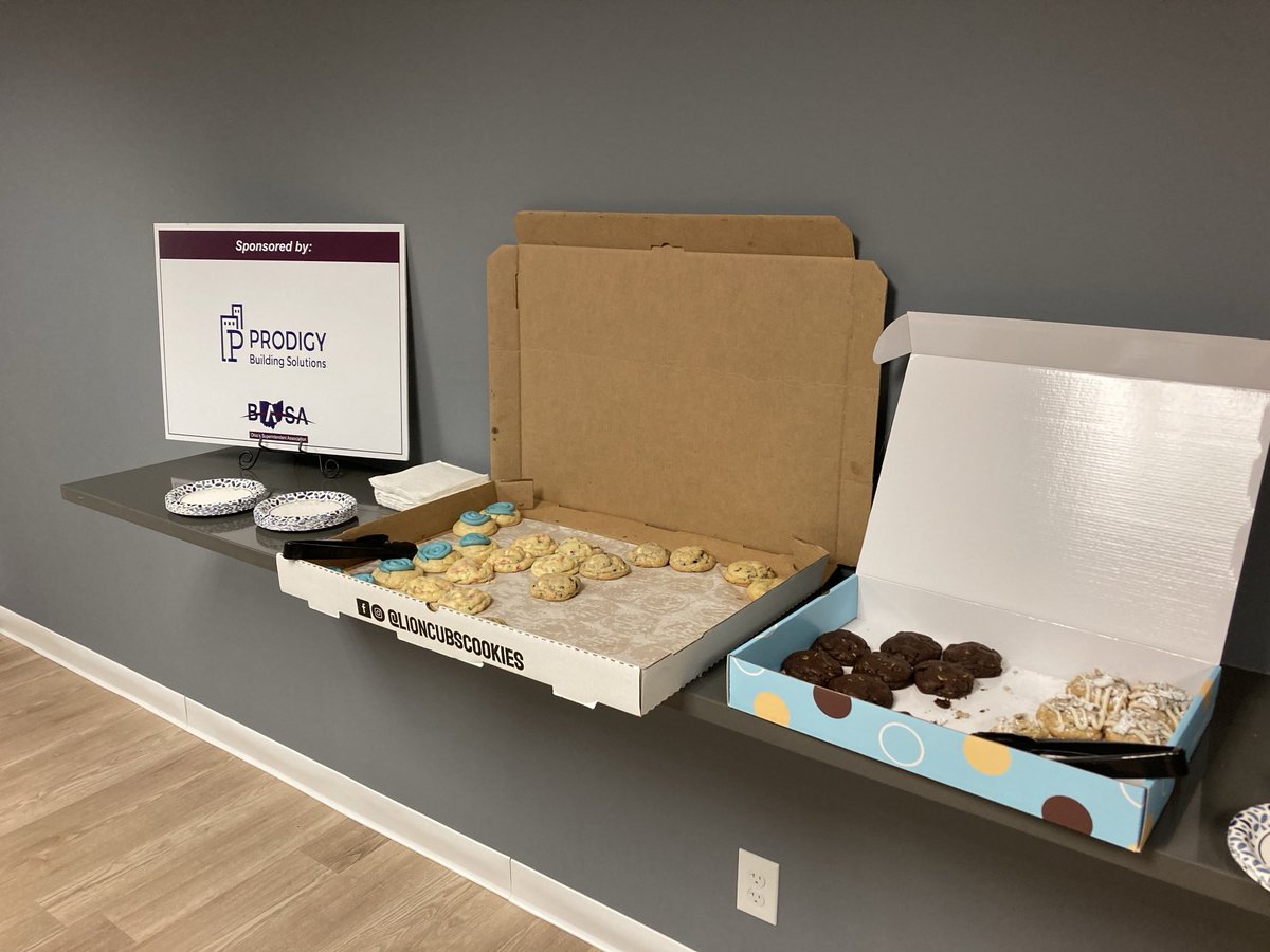 Thank you Prodigy Building Solutions for sponsoring our New Superintendents Transition session break. They enjoyed the delicious treats!😀