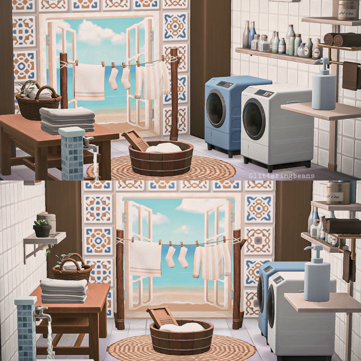 Laundry room for #aprilcrossing by the lovely @sorahorizons 🫶🏼🧺

#AnimalCrossingNewHorizons #AnimalCrossing #ACNH