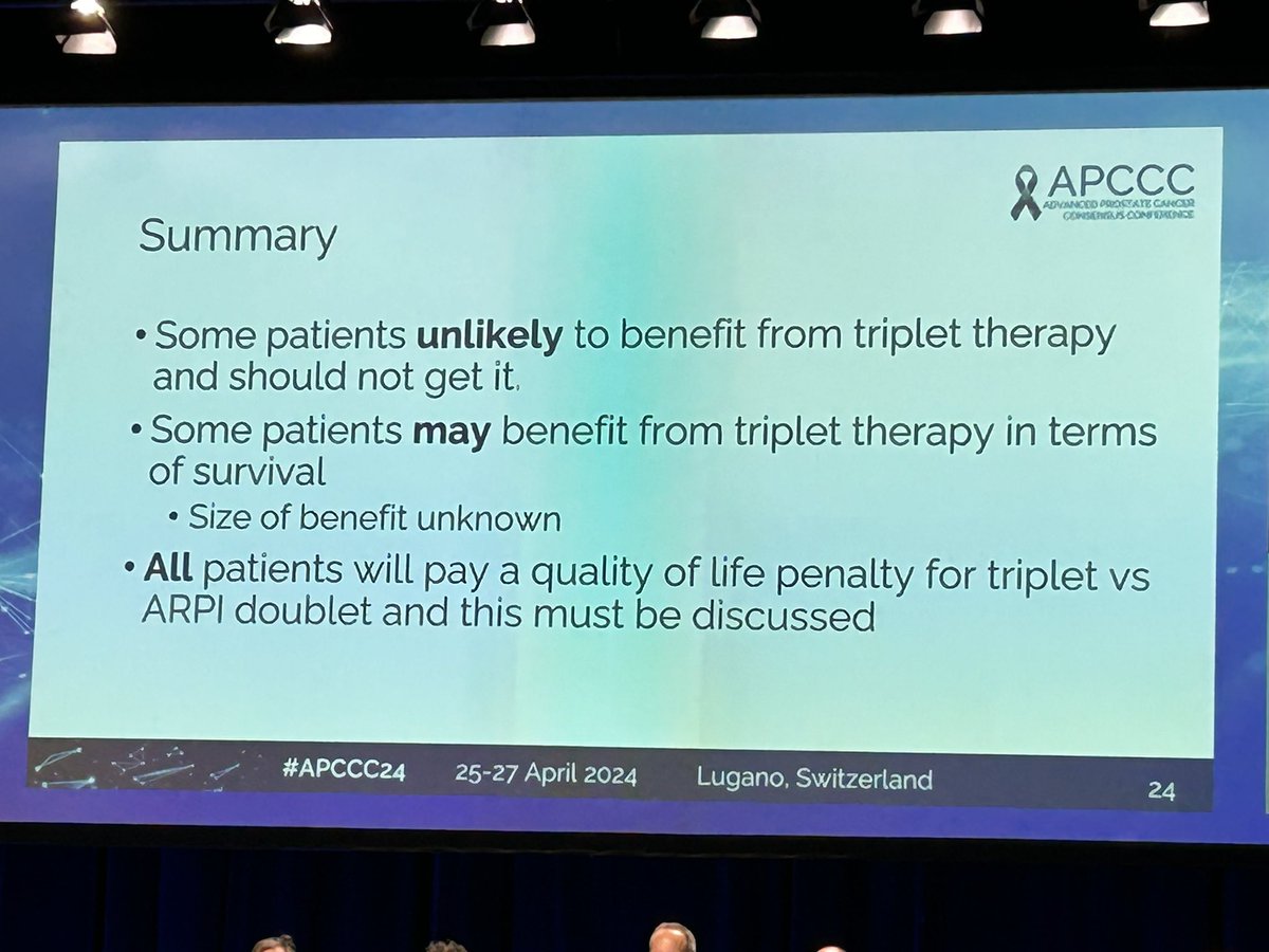 Doublet vs triplet therapy in mHSPC. @Prof_Nick_James view at #APCCC24.