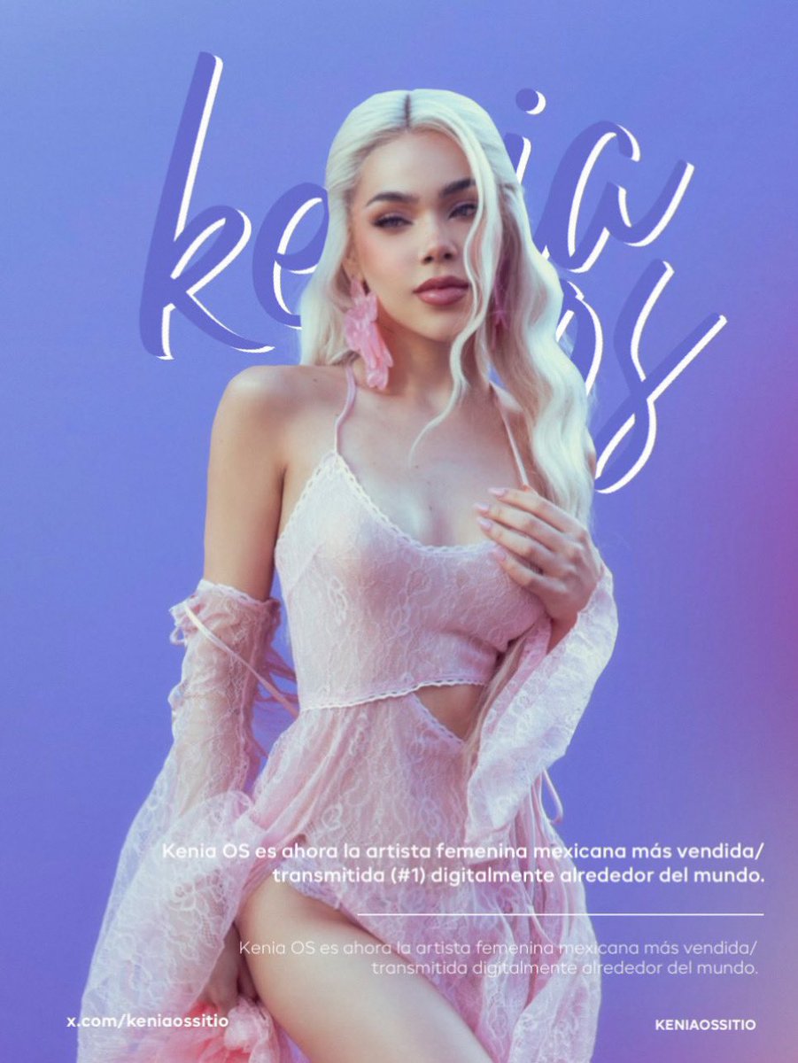 KeniaOsSitio's tweet photo. Kenia OS es ahora la artista femenina mexicana más vendida/transmitida (#1) digitalmente alrededor del mundo actualmente. 🌎 https://t.co/8CVuToepW0