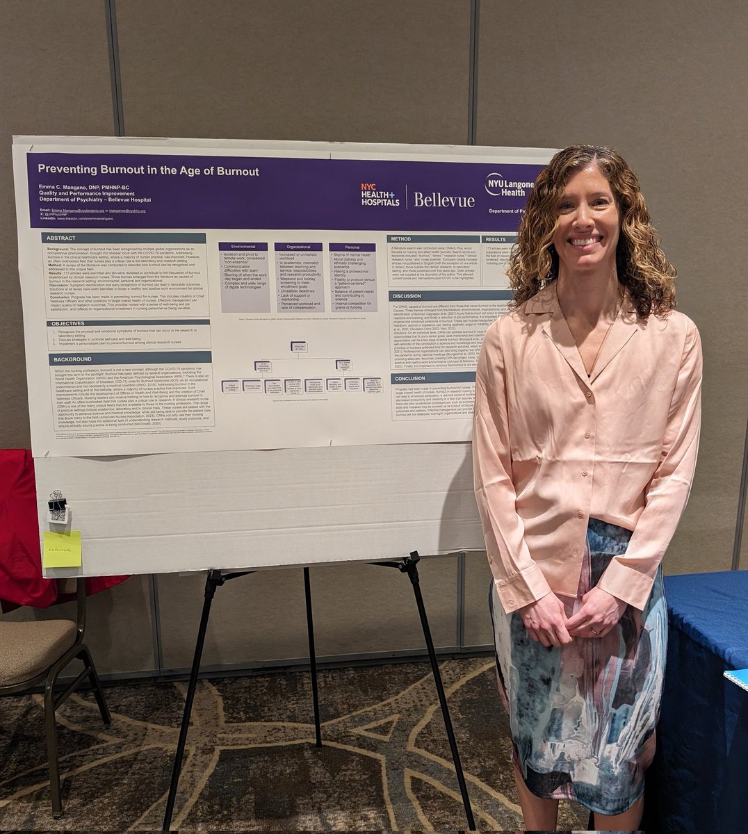 Last week I attended the <a href="/AmerPsychNurses/">APNA</a> NY chapter conference. My poster focused on #burnout in clinical research nurses. It was a great day spent discussing #selfcare and meeting fellow New Yorkers.
