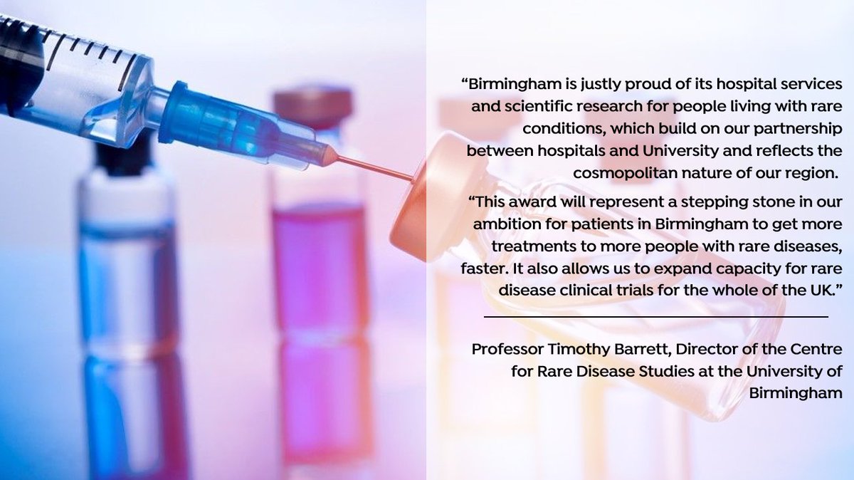 £12m funding to improve clinical trials for rare diseases 🔬The @lifearc1 Centre for Acceleration of Rare Disease Trials sees @unibirmingham join forces with @UniofNewcastle & @QUBelfast to increase opportunities for patients to take part in research > birminghamhealthpartners.co.uk/12m-research-c…