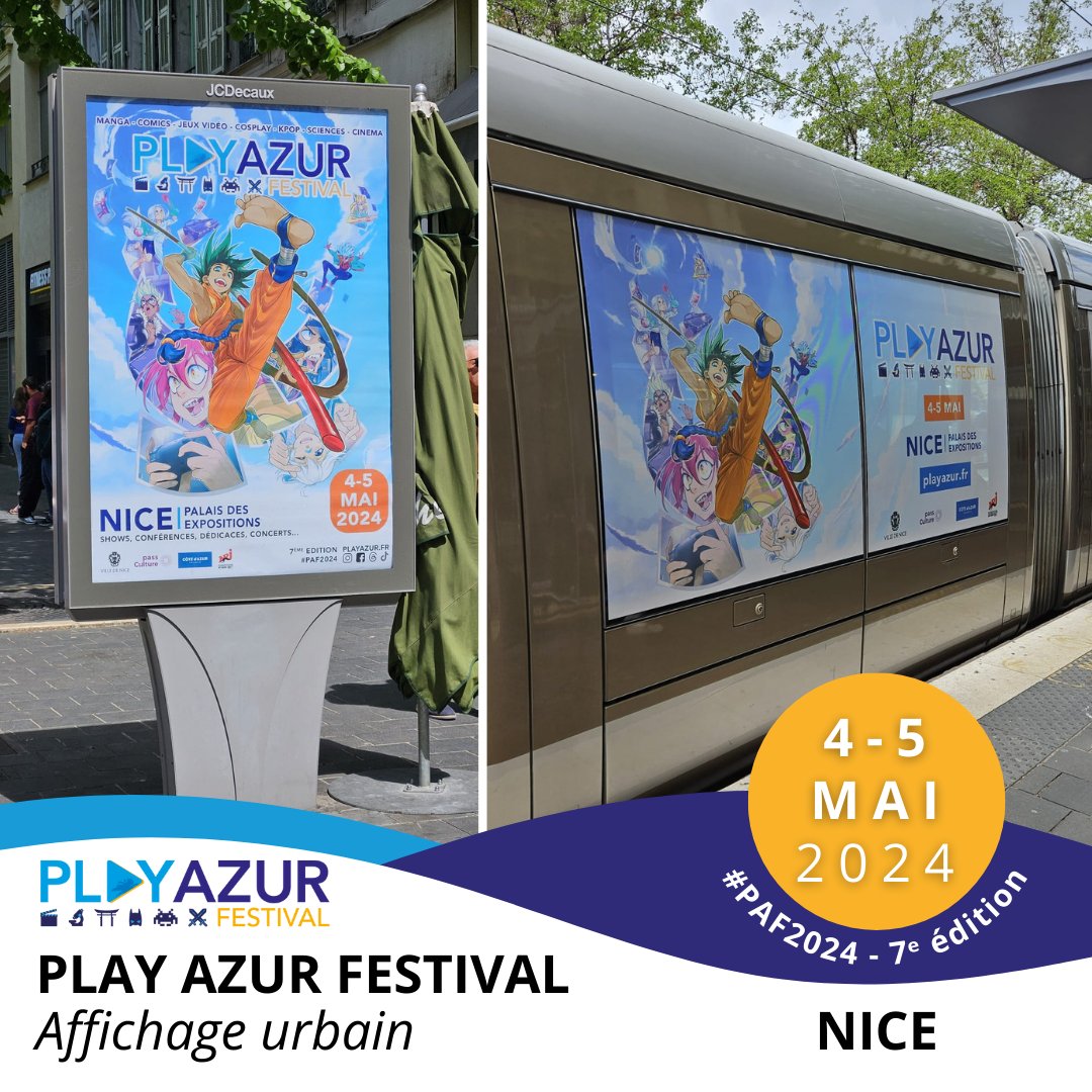 PlayAzur's tweet image. [🚋 J-9 📣] Le #PAF2024 dans presque une semaine🎉
👉 Tramway, panneaux, abribus...#OnEstPartout

Nice, Cannes, Antibes, Cagnes-Sur-Mer, Saint-Laurent...Chassez toutes les affichages en story !

#ILoveNice
#Nice06
#CotedAzurFrance

@VilledeNice | @VisitCotedazur | @NRJCotedAzur