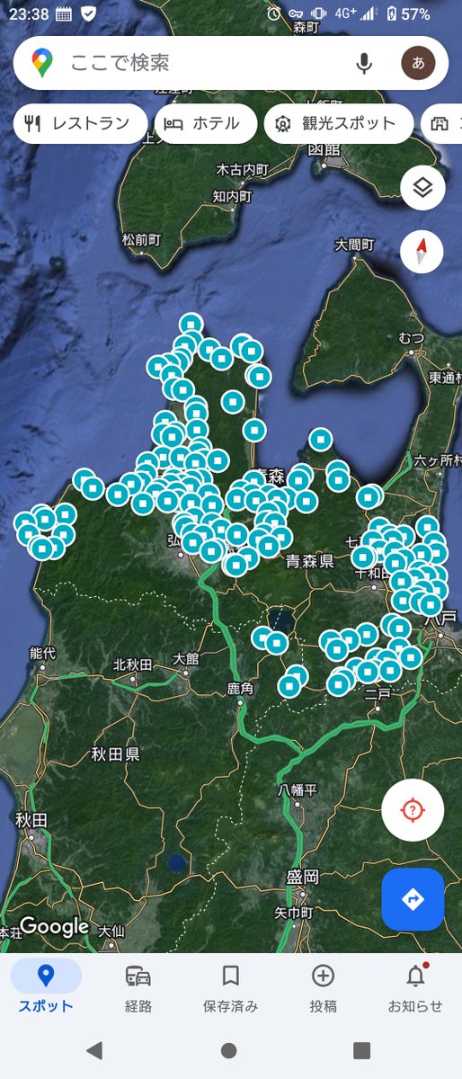 さらに田子町＆新郷村を追加、8日間の行程は完成です
総地点数396地点、かなりの密度になりましたね…