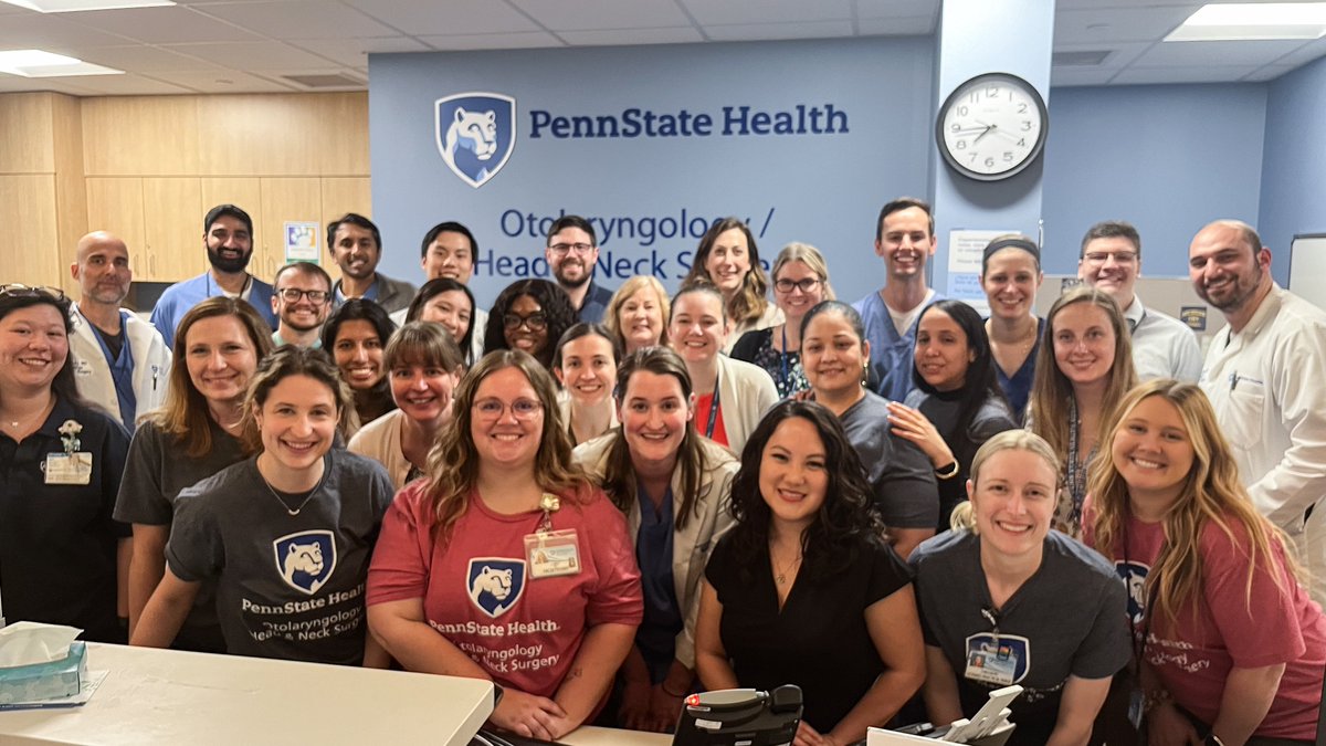 Our awesome team of 30+ volunteers hosted a free #headandneck cancer screening this week, raising awareness for these types of cancers. Thank you to everyone involved for another successful event at @PennStHershey. Always great to support our central Pennsylvania community! 🎗️