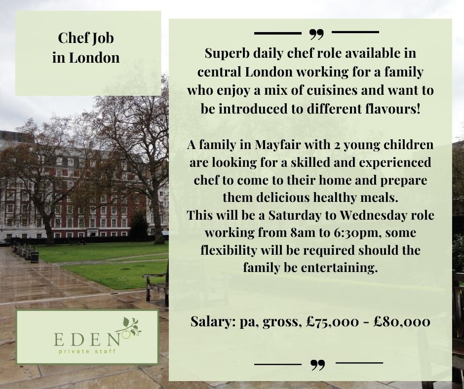 Chef Job in Grosvenor Square!

bit.ly/3Uo7eA9
#privatechef #chefs #privateclients #privatestaff #chefstalk #cheflife #chefdepartie #chefdecuisine  #chefjobs #chefrecruitment