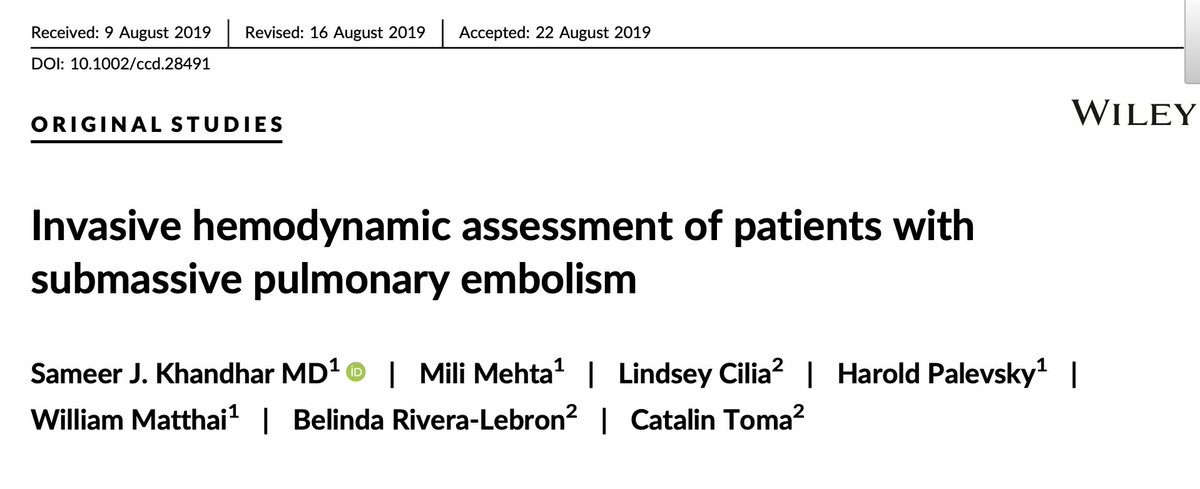 ICU - Underrated studies: We all like the 1,000 patients' randomized controlled studies published in NEJM, but I ❤️ studies that reveal/explain things that I was not aware of or I would have guessed differently Let's start w a common problem, the intermediate-risk pulm embolism