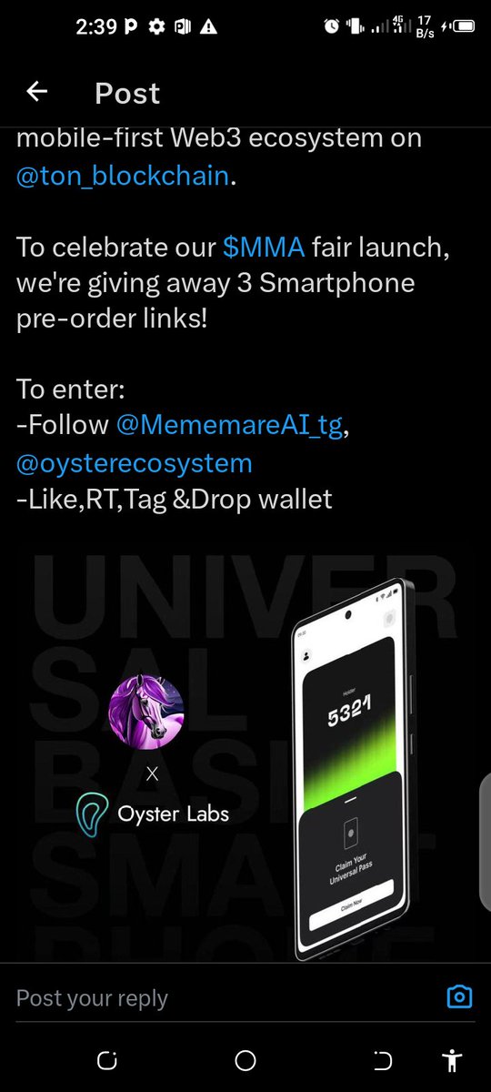 AzigiCafer17547's tweet photo. @MememareAI_tg @oysterecosystem @ton_blockchain https://t.co/AbIUvWBKUM