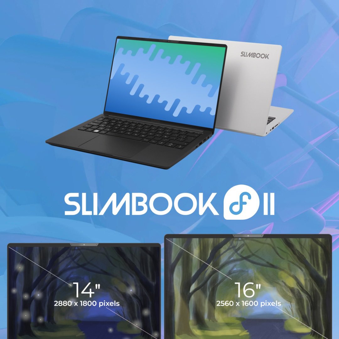 slimbook's tweet photo. The response from the Fedora community to the Fedora Slimbook 16” and 14” has been great! 🫶💻 More and more people are noticing the quality of these laptops.

To build on that excitement, Slimbook and the Fedora Project are announcing Slimbook Fedora 2! 😎

@fedora @gnome

https://t.co/ZdFeJL2BBG