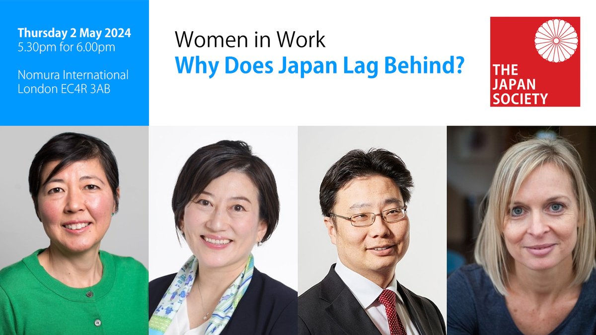 Only 1 week left to secure your place for our critical discussion on gender equality in Japan's workforce! Do not miss the inaugural event of our 'Women in Work: Japan' series. Book you place now: loom.ly/KRLnZIs #WomenInWork #Japan #GenderEquality