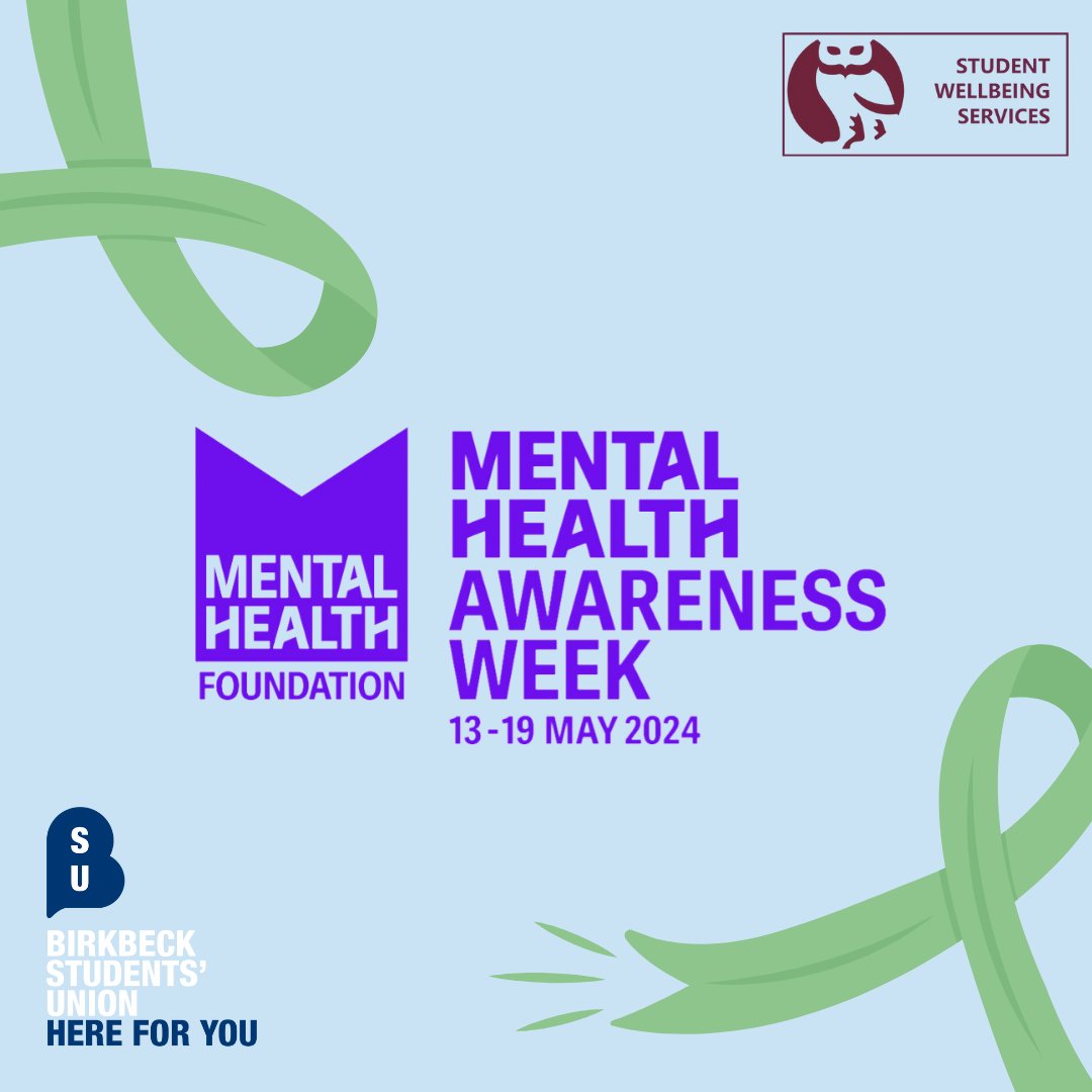 Birkbeck Students' Union and the University's Wellbeing Services have teamed up for #MentalHealthAwarenessWeek. 🌟 From rejuvenating yoga sessions to insightful workshops, we've got a week full of events to promote positive mental wellbeing. 🧘‍♀️☕️📚 💻birkbeck.native.fm/event/mental-h…