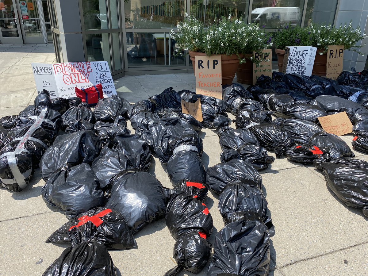 Remember when the DC teachers union lined up fake bodybags outside school offices to protest going back to work?