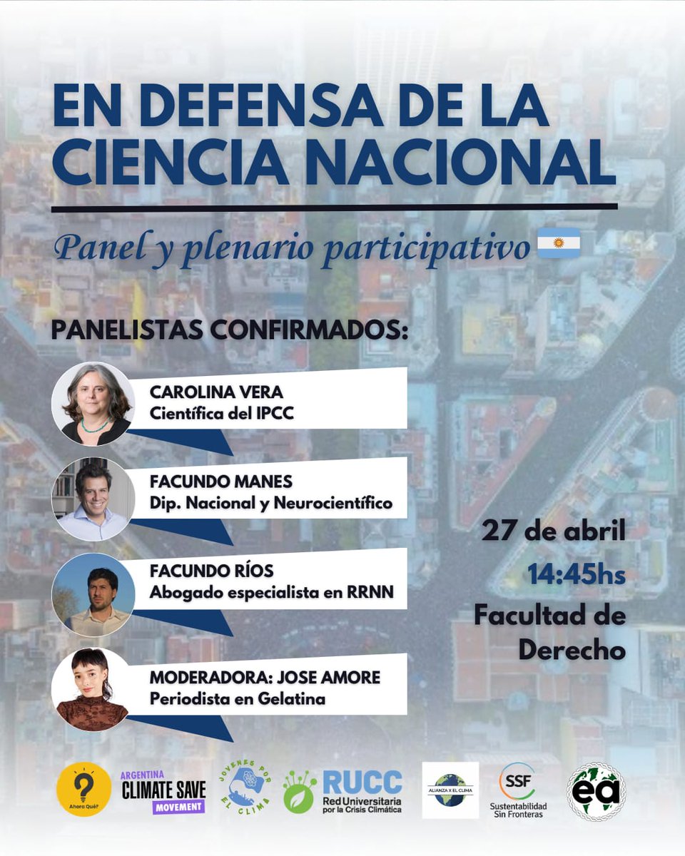 🇦🇷🔬 En defensa de la CIENCIA NACIONAL Este sábado en la Facultad de Derecho #UBA Estaré junto a @carovera_ar y @ManesF para defender los valores y principios que la universidad pública representa 📝 Inscripción: forms.gle/GVK924GWri3qB4… 🕯️Cuidemos lo que funciona