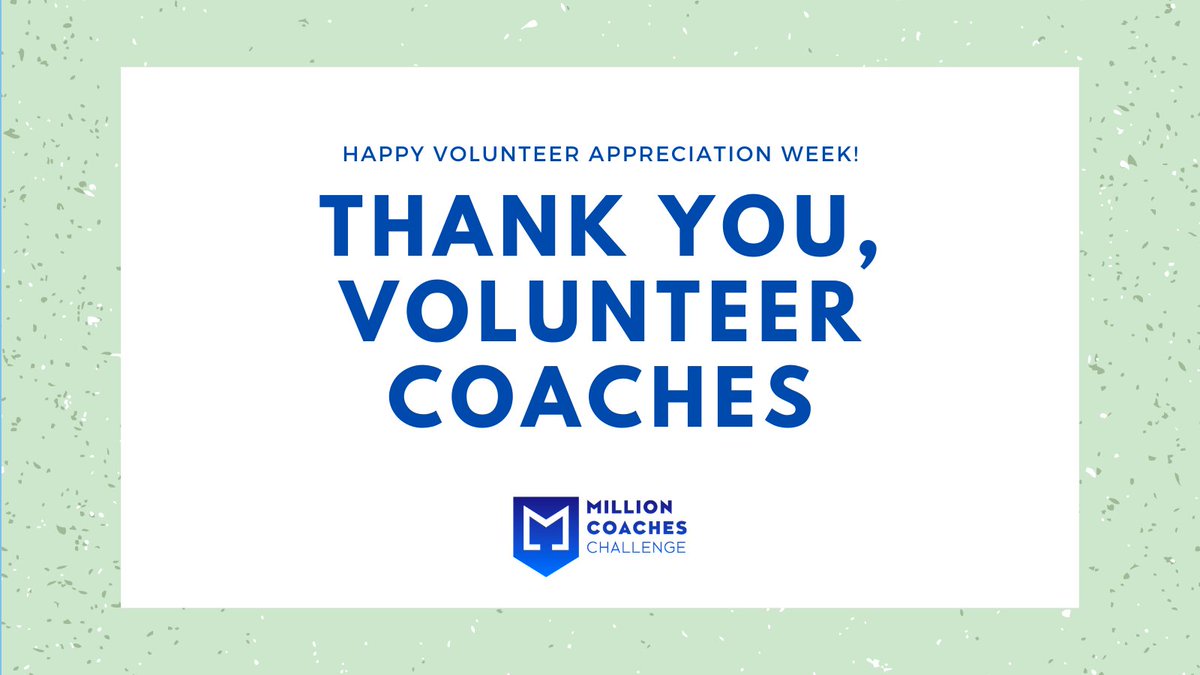 Volunteer coaches are more than instructors; they're mentors and role models. 🏆 The #MillionCoachesChallenge is on a mission to ensure youth coaches have what they need to help kids thrive on and off the field. #VolunteerAppreciationWeek millioncoaches.org