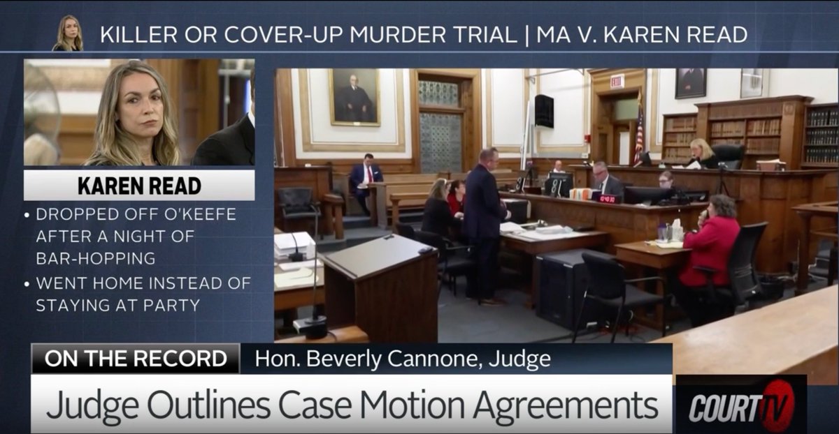 Happening Now: #KarenRead returns to court for a big motions hearing before the Killer or Cover-Up Murder Trial gets underway next week. The judge will rule on important motions such as admitting Read's statements to media in the trial and a Defense motion to possibly change the