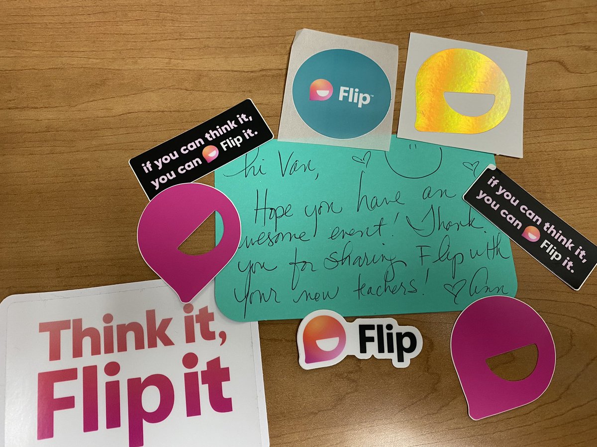 Excited to share some @MicrosoftFlip ❤️ today! Thanks @annkozma723 for the stickers! You are amazing!! AND the Think It, Flip It might have be a new PD for my teachers!!