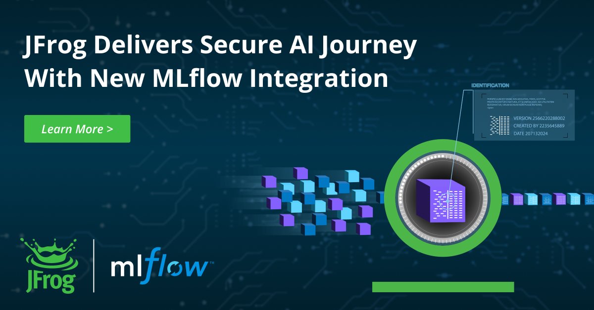 Attention #developers & #datascientists: New JFrog Artifactory integration w/ #OSS platform developed by @databricks. JFrog customers can now build powerful #MLOps workflows & #GenAI-powered apps using a seamless #MachineLearning lifecycle. Learn more: jfrog.co/3JBTID8