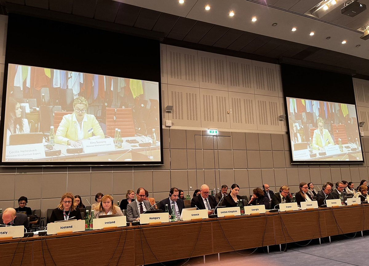 #OSCE expert mission presented today its #MoscowMechanism report. The evidence proves a massive scale & the systemic, consistent, deliberate pattern of unlawful conduct targeting 🇺🇦 civilians by 🇷🇺 aggressors. It is our collective responsibility to bring perpetrators to justice.