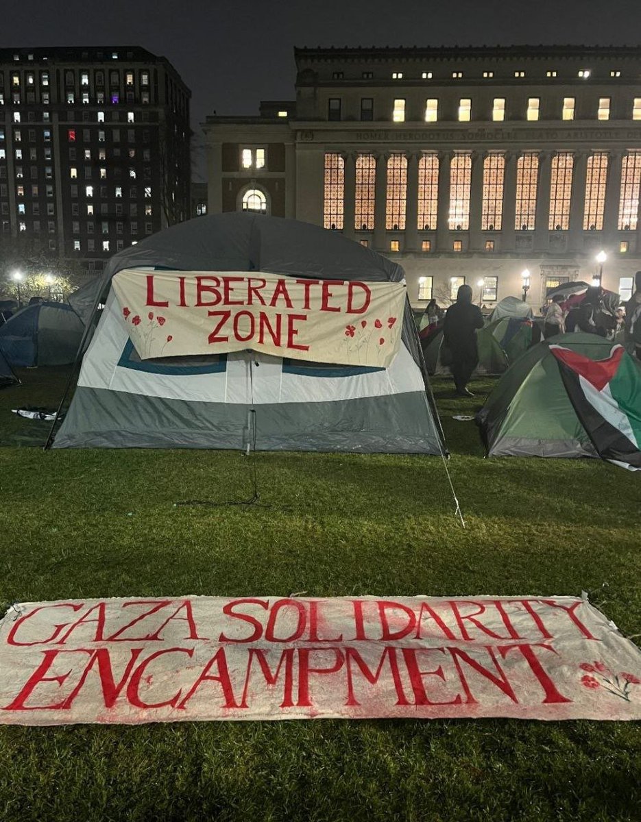 SuppressedNws's tweet photo. 🚨 BREAKING: LIST OF ALL UNIVERSITIES HAVING ENCAMPMENTS IN SUPPORT OF PALESTINE. 

In 24 hours, the number of reported encampments in support of Gaza at university campuses in the US, Australia, and France has doubled, demanding divestment from Israel/Zionism. 

New encampments were set up at SciencesPo Paris, Melbourne University, George Washington University, Northeastern University, and elsewhere 

The total number of reported ongoing encampments worldwide in support of Palestine has been raised to 41 with: 

💠38 colleges with Palestine encampments inside the US have been reported:

1- Brown University - Providence, RI
2- California State Polytechnic University - Humboldt, CA 
3- City University of New York - New York City, NY
4- Columbia University - New York City, NY
5- Emerson College - Boston, MA
6- Emory University - Atlanta, GA
7- Florida International University - Miami, FL
8- Florida State University - Tallahassee, FL
9- George Washington University - DC
10- Harvard University - Cambridge, MA.
11- Indiana University - Purdue University - Indianapolis, IN
12- New York University - New York City, NY 
13- Northeastern University - Boston, MA 
14- Northwestern University - Evanston, IL
15- Ohio State University - Columbus, OH
16 - Princeton University - Princeton, NJ
17- Rice University - Houston, TX
18- Texas A&M - College Station, TX
19- Massachusetts Institute of Technology (MIT) - Cambridge, MA
20- Michigan State University - East Lansing, MI
21- The New School - New York City, NY
22- The University of Michigan - Ann Arbor, MI
23- Tufts University - Medford, MA
24- University of Arizona - Tucson
25- University of California at Berkeley - Berkeley, CA
26- University of Maryland - College Park, MD
27- University of Miami - Oxford, OH
28- University of Minnesota - Minneapolis, MN
29- University of New Mexico - Albuquerque, NM 
30- University of North Carolina at Charlotte - Charlotte, NC
31- University of North Carolina at Chapel Hill - Chapel Hill, NC
32- University of Pittsburgh - Pittsburgh, PA
33- University of Rochester - Rochester, NY
34- University of Southern California - Los Angeles, CA
35- University of Texas, Austin - Austin, TX
36- University of Texas at Dallas - Dallas, TX
37- Vanderbilt University - Nashville, TN
38- Yale University - New Haven, CT

💠Two universities in Australia:
- University of Sydney
- Melbourne University 

💠One university in France: 
- Sciences Po - Paris